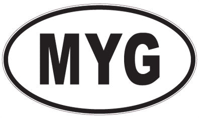 MYG - 3 Letter Initials Oval Sticker