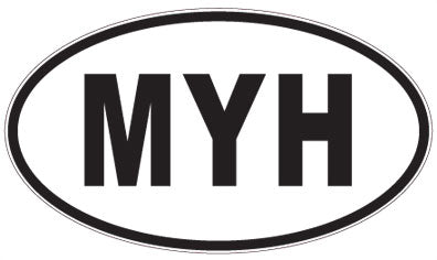 MYH - 3 Letter Initials Oval Sticker