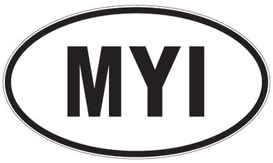 MYI - 3 Letter Initials Oval Sticker