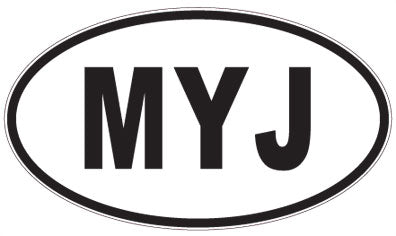 MYJ - 3 Letter Initials Oval Sticker