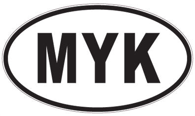 MYK - 3 Letter Initials Oval Sticker