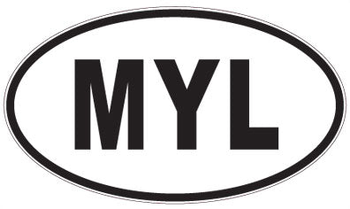 MYL - 3 Letter Initials Oval Sticker