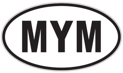 MYM - 3 Letter Initials Oval Sticker