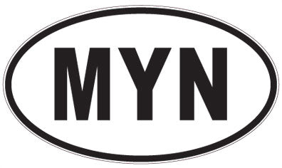 MYN - 3 Letter Initials Oval Sticker
