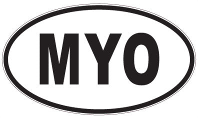 MYO - 3 Letter Initials Oval Sticker
