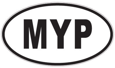 MYP - 3 Letter Initials Oval Sticker