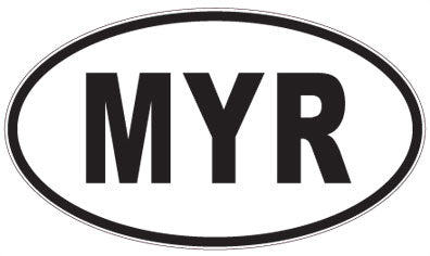 MYR - 3 Letter Initials Oval Sticker