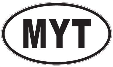 MYT - 3 Letter Initials Oval Sticker