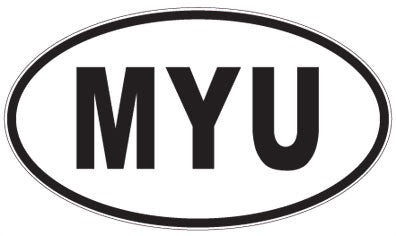 MYU - 3 Letter Initials Oval Sticker