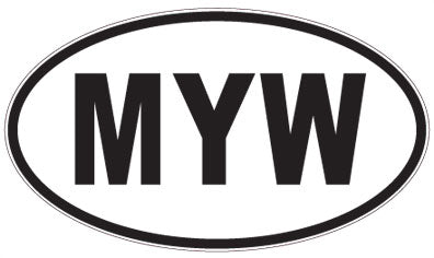 MYW - 3 Letter Initials Oval Sticker