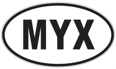 MYX - 3 Letter Initials Oval Sticker
