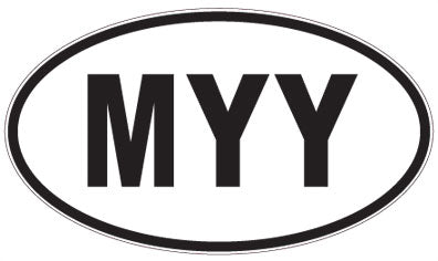 MYY - 3 Letter Initials Oval Sticker