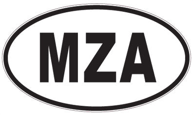 MZA - 3 Letter Initials Oval Sticker