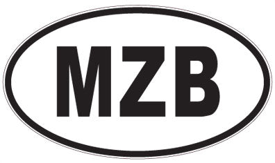 MZB - 3 Letter Initials Oval Sticker