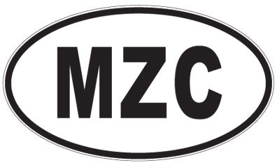 MZC - 3 Letter Initials Oval Sticker