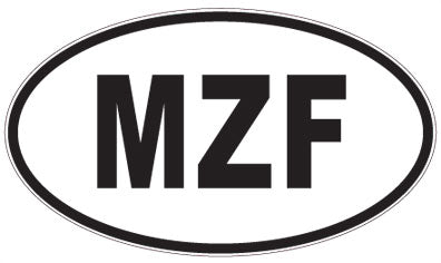 MZF - 3 Letter Initials Oval Sticker