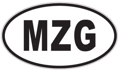 MZG - 3 Letter Initials Oval Sticker