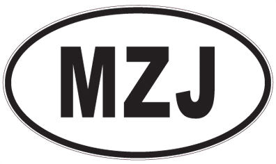 MZJ - 3 Letter Initials Oval Sticker
