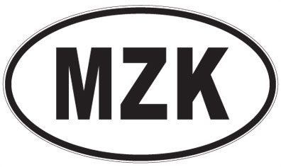 MZK - 3 Letter Initials Oval Sticker
