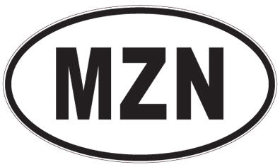 MZN - 3 Letter Initials Oval Sticker