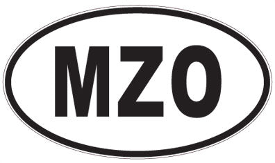 MZO - 3 Letter Initials Oval Sticker