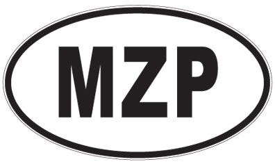 MZP - 3 Letter Initials Oval Sticker
