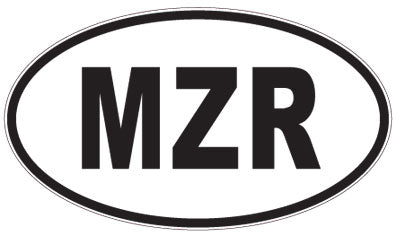 MZR - 3 Letter Initials Oval Sticker