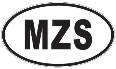 MZS - 3 Letter Initials Oval Sticker
