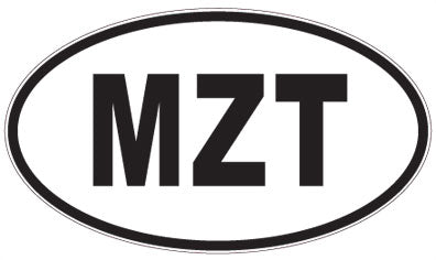 MZT - 3 Letter Initials Oval Sticker