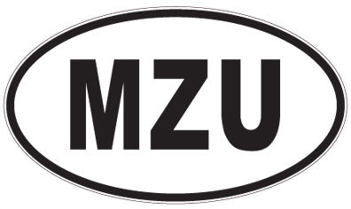 MZU - 3 Letter Initials Oval Sticker