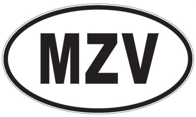 MZV - 3 Letter Initials Oval Sticker