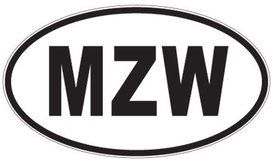 MZW - 3 Letter Initials Oval Sticker