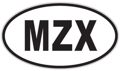 MZX - 3 Letter Initials Oval Sticker
