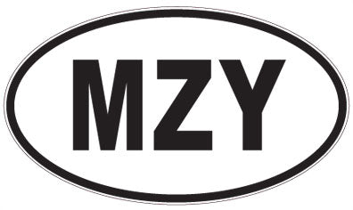 MZY - 3 Letter Initials Oval Sticker