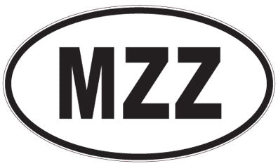 MZZ - 3 Letter Initials Oval Sticker