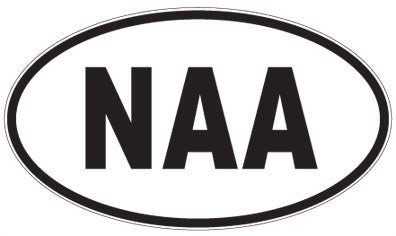 NAA - 3 Letter Initials Oval Sticker