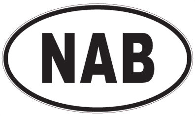 NAB - 3 Letter Initials Oval Sticker