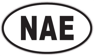 NAE - 3 Letter Initials Oval Sticker