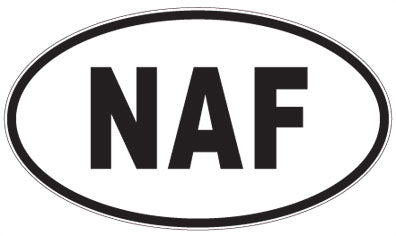 NAF - 3 Letter Initials Oval Sticker