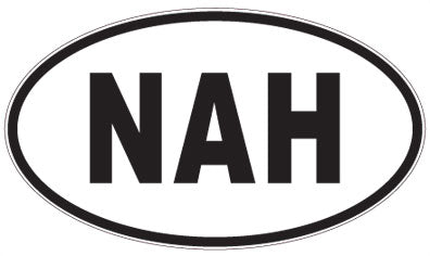 NAH - 3 Letter Initials Oval Sticker