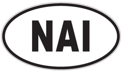 NAI - 3 Letter Initials Oval Sticker