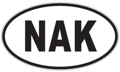 NAK - 3 Letter Initials Oval Sticker