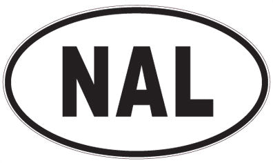 NAL - 3 Letter Initials Oval Sticker