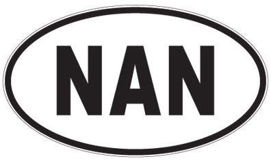 NAN - 3 Letter Initials Oval Sticker