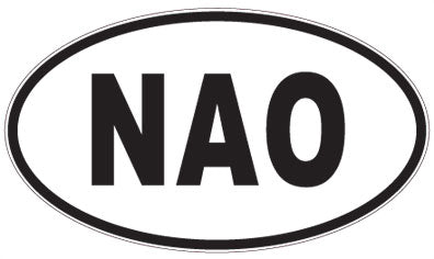 NAO - 3 Letter Initials Oval Sticker