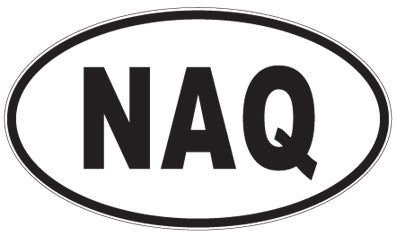 NAQ - 3 Letter Initials Oval Sticker
