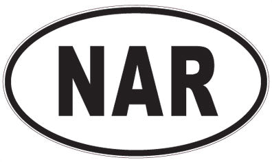 NAR - 3 Letter Initials Oval Sticker
