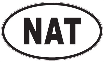 NAT - 3 Letter Initials Oval Sticker