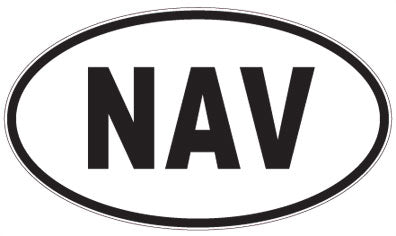 NAV - 3 Letter Initials Oval Sticker