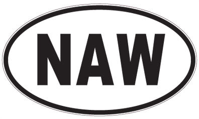 NAW - 3 Letter Initials Oval Sticker